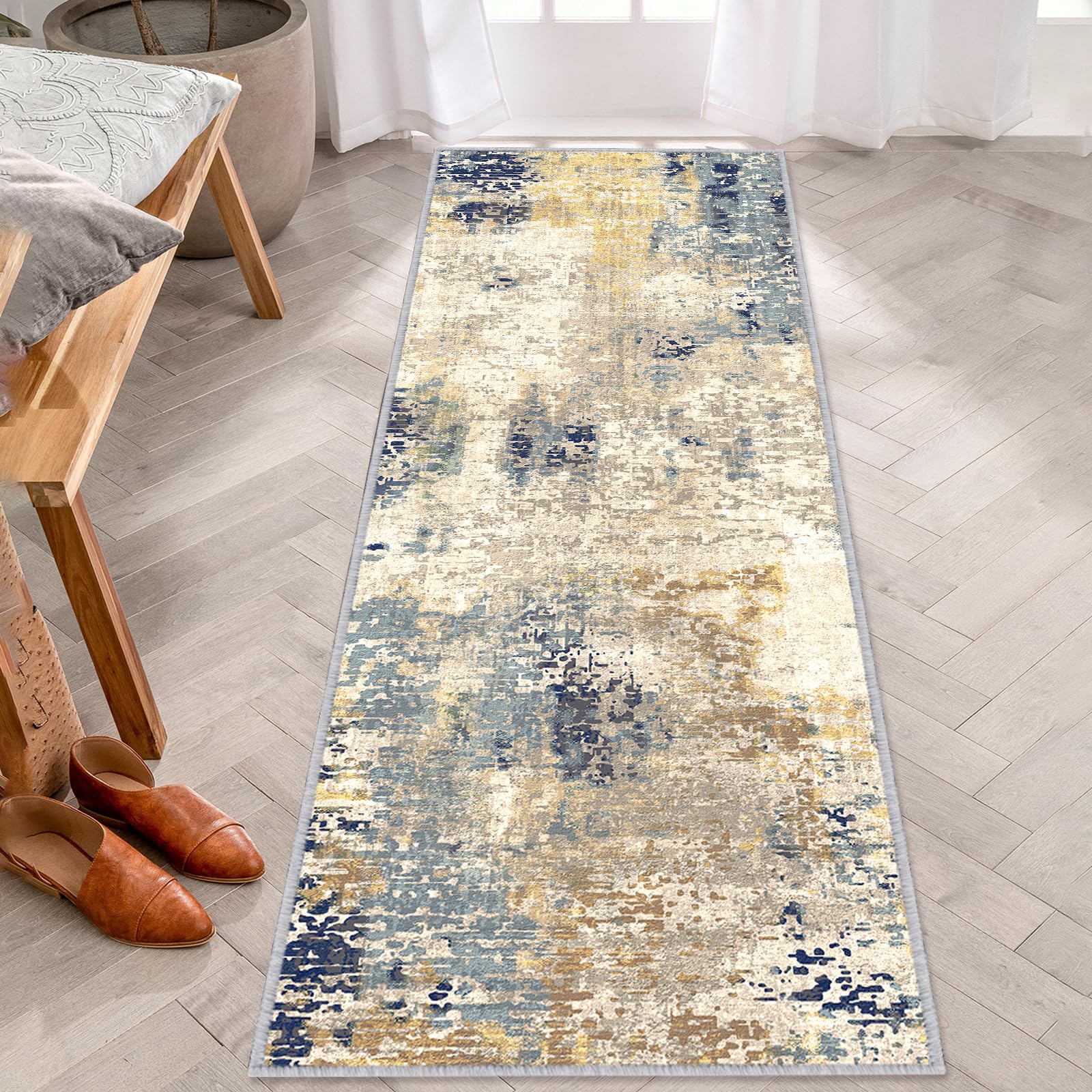 ZOKBOM Vintage Hallway Runner Rugs 60x180cm, Bohemian Blue, 60 x 180 cm (Rectangular) - Image 2