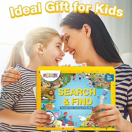 Miniatura 7 de pigipigi Juego educativo para niños  Juguete de búsqueda y búsqueda para niños pequeños de 3, 4, 5, 6, 7 años, alfombrillas reutilizables de