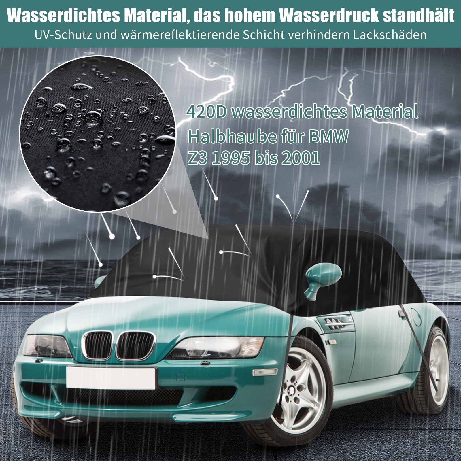 Autoabdeckung Für BMW Z3/Z4 - Wasserdicht 420D Oxford Halbgarage