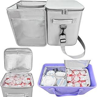 XYFuuee 2-in-1 Cooler Organizer Insert for X Large Bogg Bag Accessories, PEVA Portable Leak-Proof Ice Chest, Lightweight Mesh Divider Inserts Pouch with 4Fastener for XL Bog Beach Rubber Tote