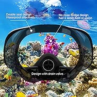 Vista 5 de Máscara de buceo con válvula de drenaje de visión amplia, adecuada para adultos, buceo, buceo libre y esnórquel