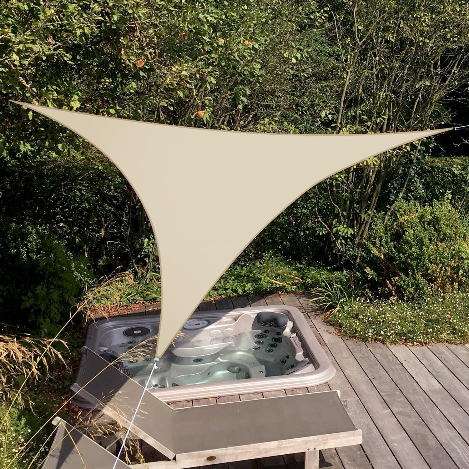 Patio Paradise Sand - Toldo Rectangular De 24 X 24 Pies, Resistente Y Duradero Para Exteriores, Diseño De Anillo En A, Con Resorte De Metal