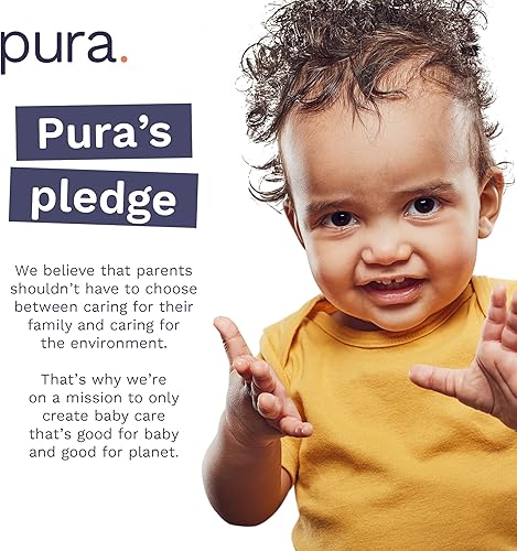 Miniatura 8 de Pura - Pañales ecológicos talla 1 (4-11 libras), sin cloro, hipoalergénicos, algodón orgánico suave, cómodos, sostenibles, indicador de humedad,
