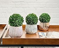 Vista 1 de Admired by Nature 3 bolas de 5 pulgadas Topiario de boj artificial, bolas de boj artificiales para macetas para decoración de bodas, decoración