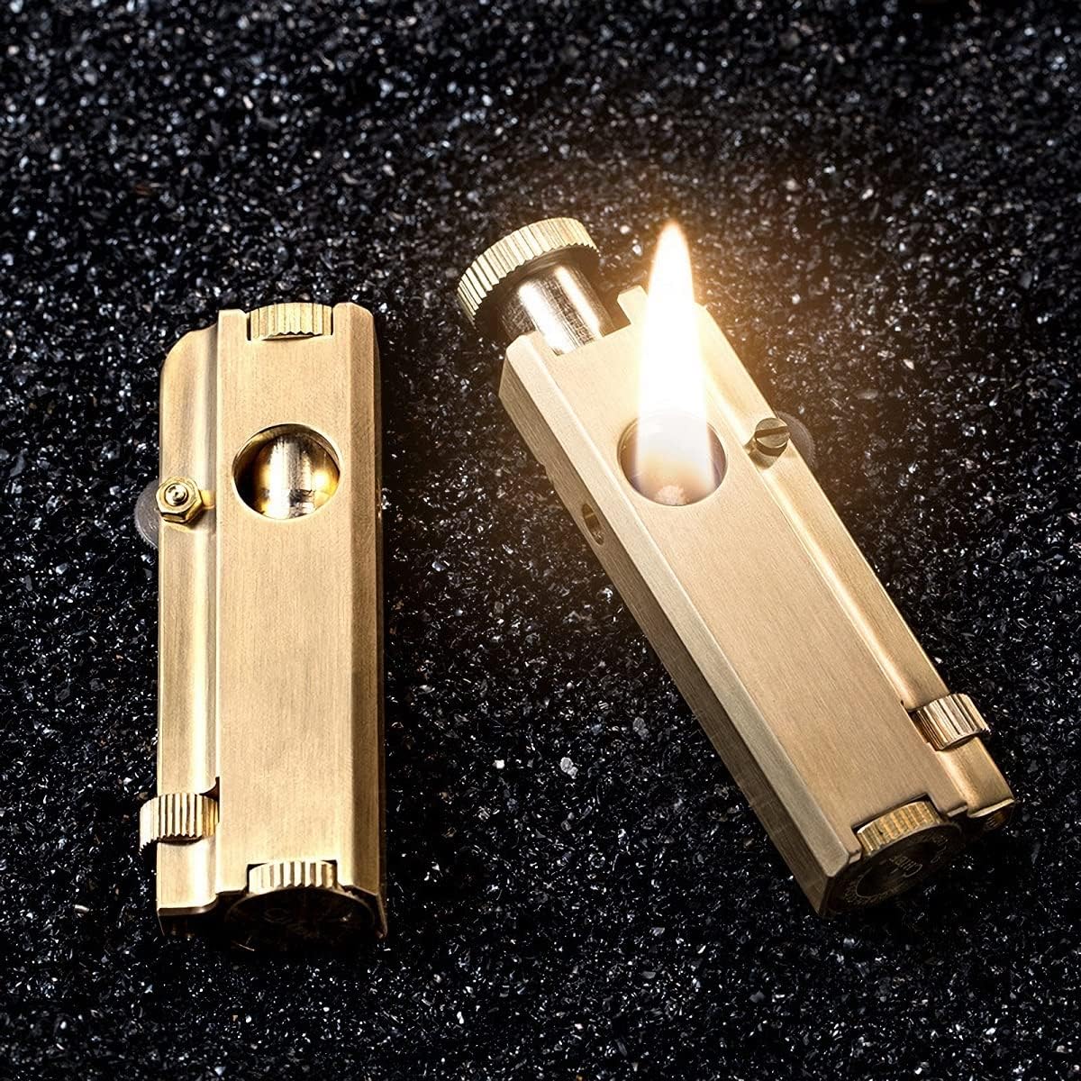 Vintage Trench Lighter Antique Kerosene Lighter Cool Brass Lighters WW2 Creative Design with Pure Copper, Unique Birthday Gifts for Men