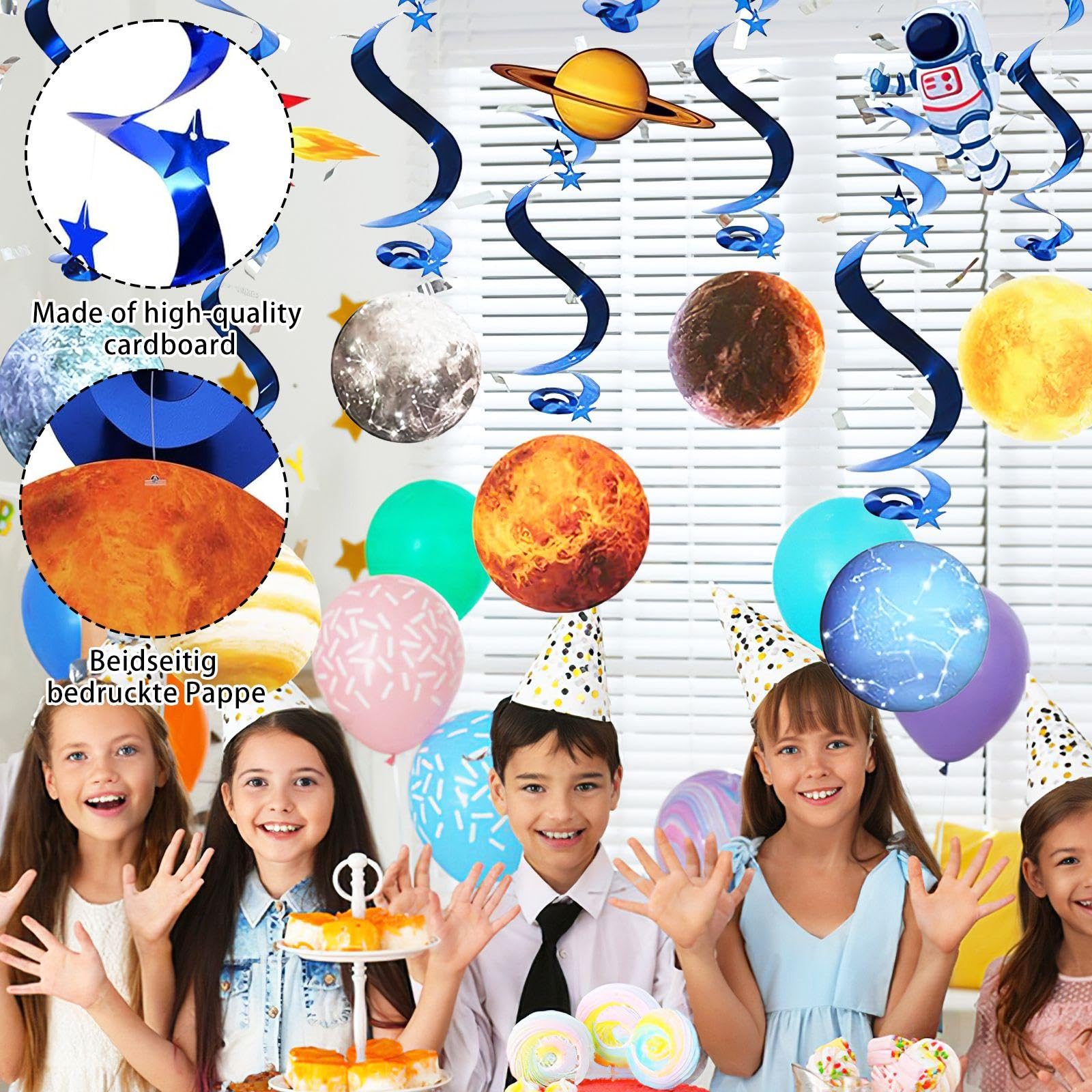 12 Pezzi di Ornamenti A Spirale A Tema Pianeta, Decorazioni per Bambini, Decorazioni per Feste per Bambini E Decorazioni Creative.