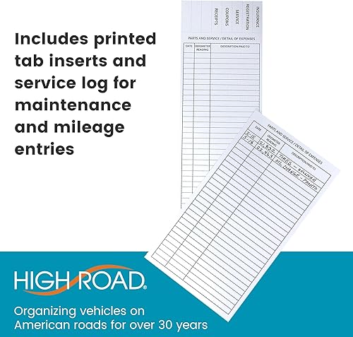 Miniatura 10 de High Road Organizador de guantera, soporte de seguro y registro para documentos de automóvil y papeleo - Organizador de asiento delantero expandible