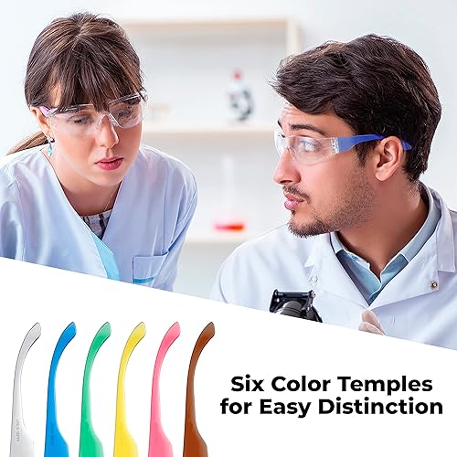 Miniatura 6 de amoolo Gafas de seguridad transparentes a granel de 24, gafas protectoras para hombres y mujeres, ANSI Z87.1, resistentes a los impactos, protección