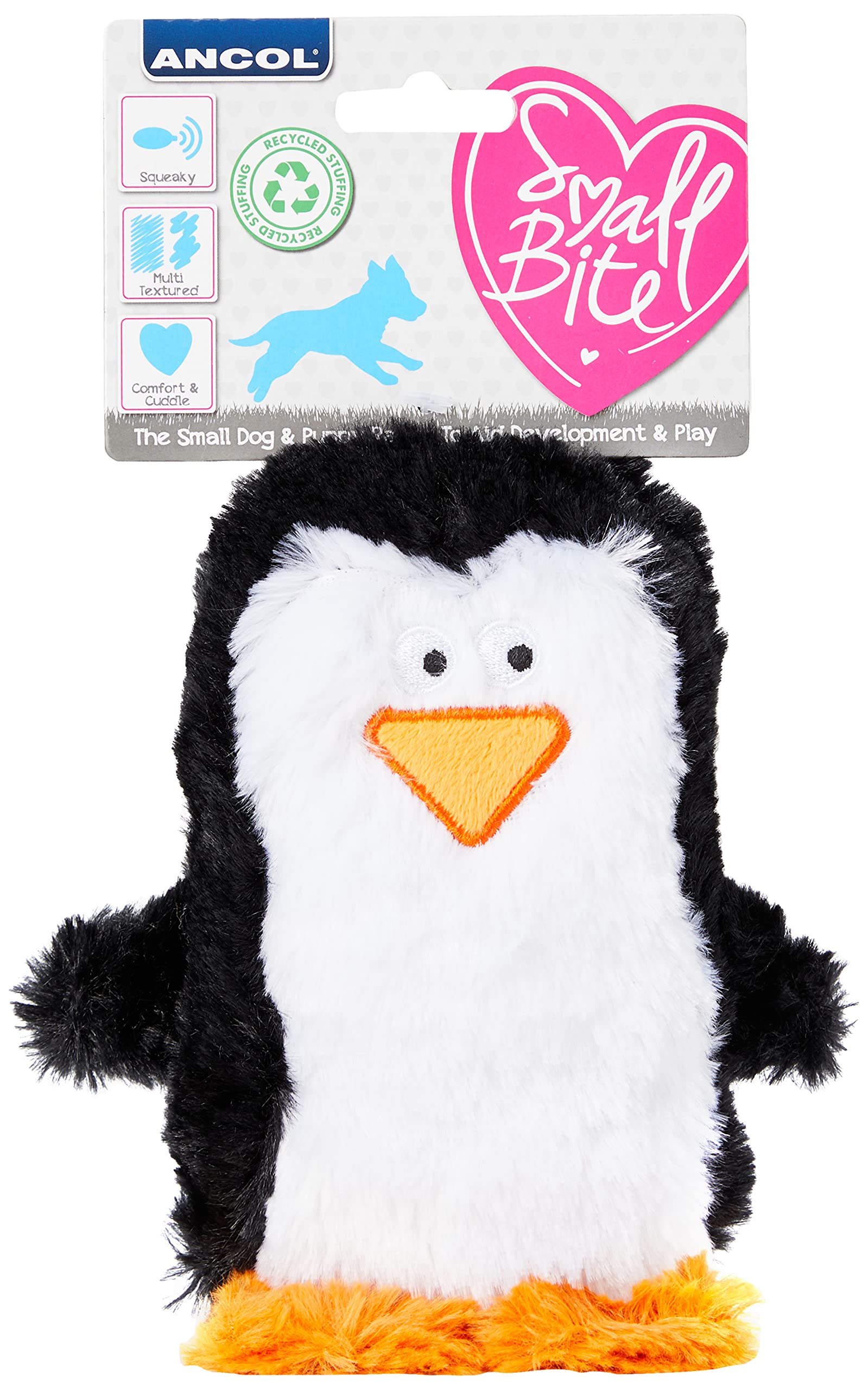 Ancol Small Bite Puppy Toy Plush Penguin Multi