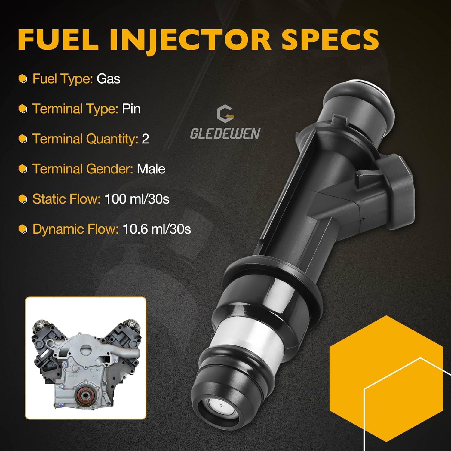 FJ313 3.8L Fuel Injector Set 6Pcs 2Holes, Compatible with 2000-2005 Chevrolet Camaro Impala Buick LeSabre Park Avenue Regal Pontiac Bonneville Firebird Grand Prix, Replace# 12586551