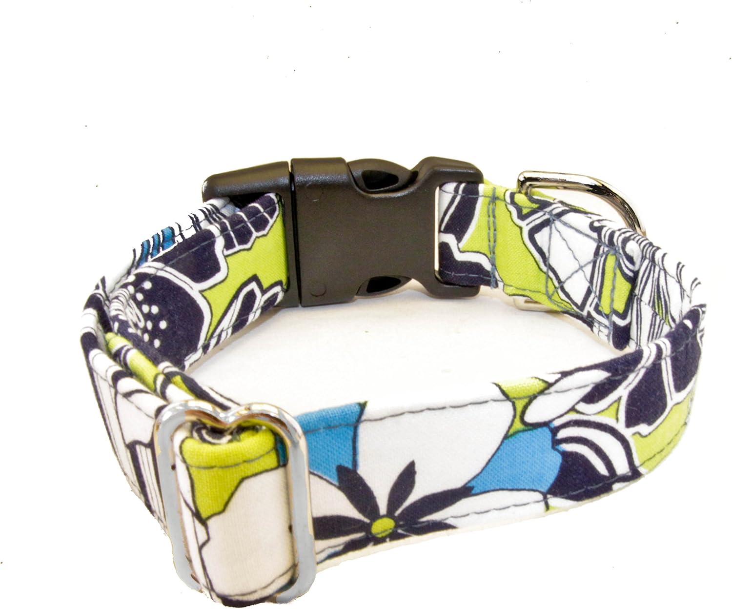 Caninus Collars Abstract Flowers Custom Dog Collar - Buckle & Martingale - 1" - 2" Width - XS - XXL (Martingale w/Buckle Collar, XXL 2")