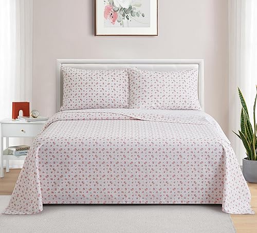 Miniatura 2 de Marina Decoration Juego de sábanas de mezcla de algodón percal de fibra larga de 600 hilos suaves y profundos para todas las estaciones, tamaño