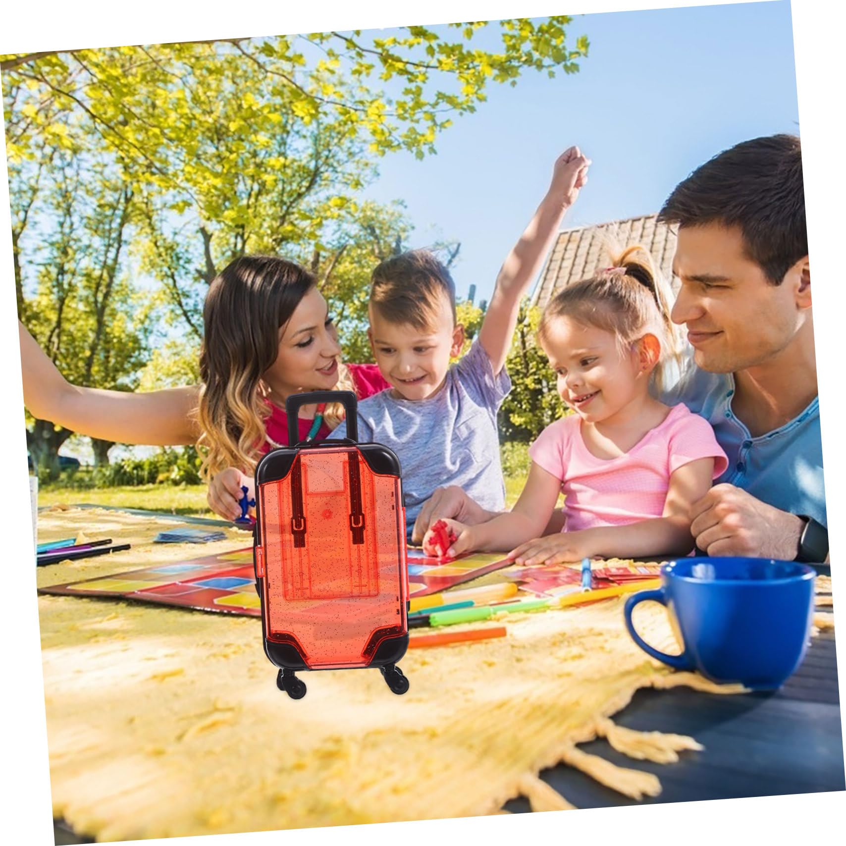 5 Pezzi Valigia Per Trolley Per Giocattolo Da Viaggio Playset Valigia Con Rotelle Per Giocattolo