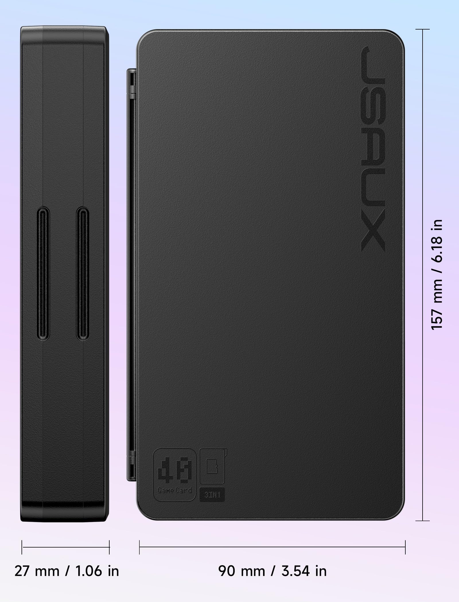 JSAUX Custodia per Schede di Gioco Compatibile con Nintendo Switch 2 (2025), Switch OLED e Lite, Scatola Rigida con 40 Slot per Cartucce e Schede Micro SD, Game Card Case, Accessori per Switch – Nero