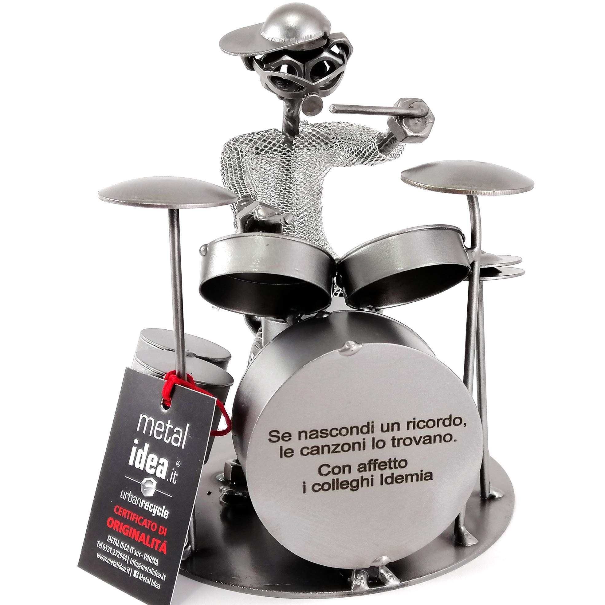 BATTERISTA IN METALLO CON VITI BULLONI CHIODI DI METAL IDEA - IDEA REGALO ORIGINALE - 100% ARTIGIANALE - MADE IN ITALY - PERSONALIZZABILE