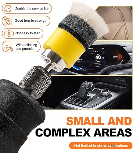 Miniatura 7 de SI FANG Kit de 22 almohadillas de pulido para pulir, detalles del automóvil, almohadillas de espuma para taladro, herramienta rotativa, amortiguador