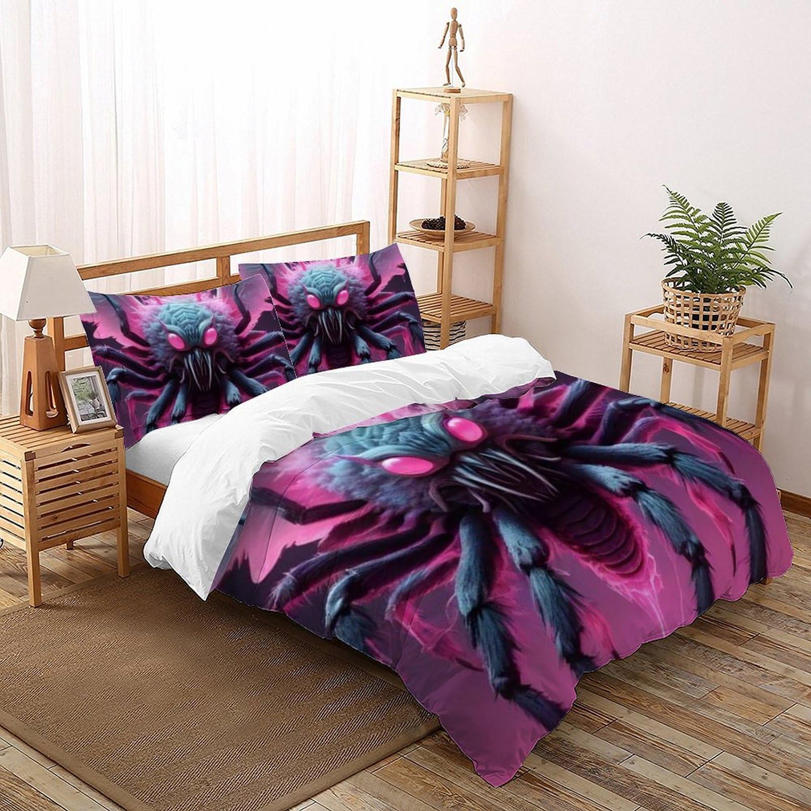 Housse de couette 220x240cm animaux 3D pour un décor de chambre d'enfant ludique et sauvage