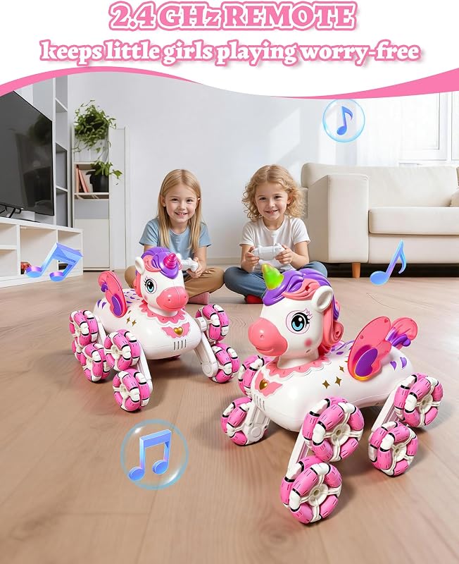 Innovakids Unicorn Remote Control Car – Adorable pink unicorn aesthetic with glowing LEDs