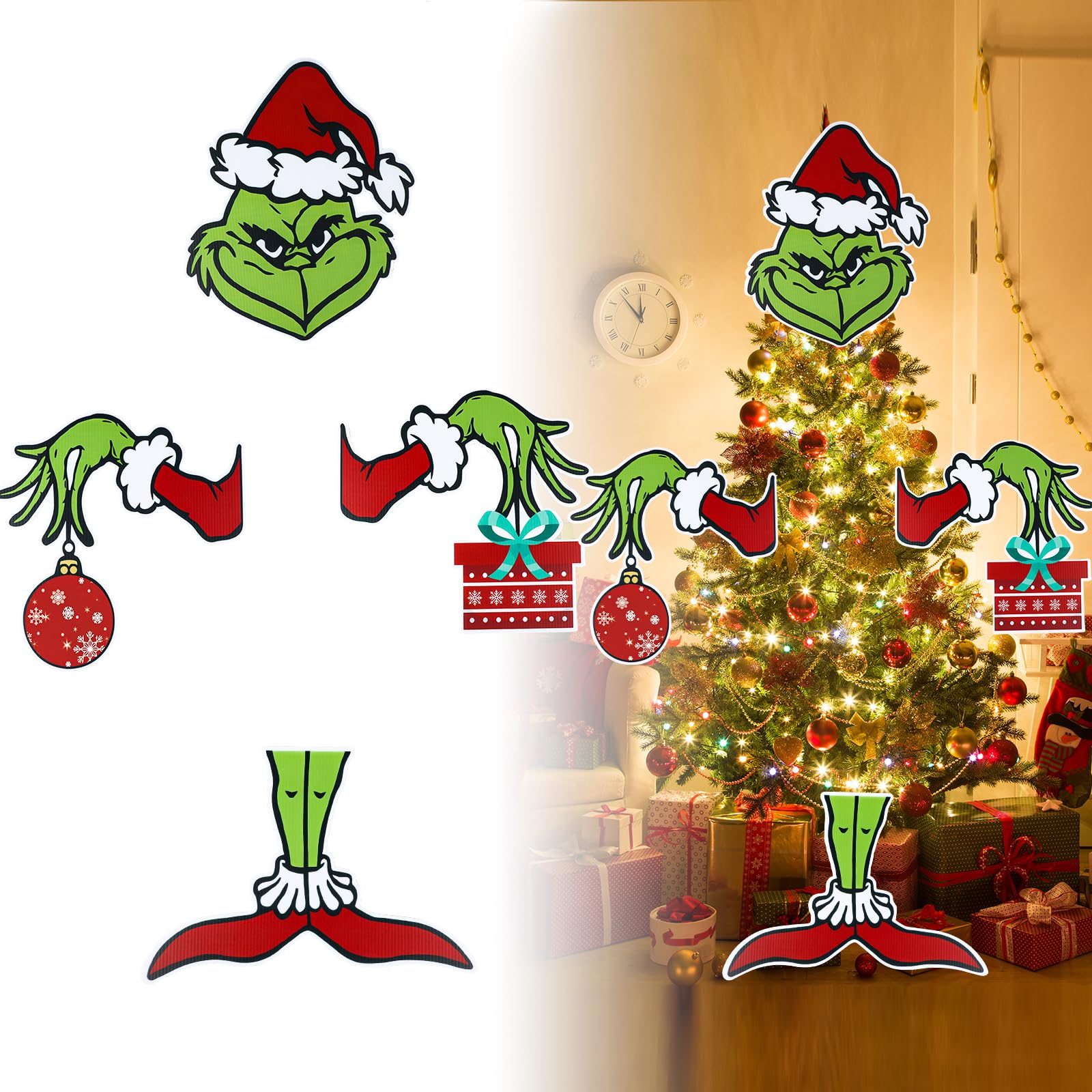 Christmas Tree Decorations Tree Topper Tree Ornament Cute Red Green Decor