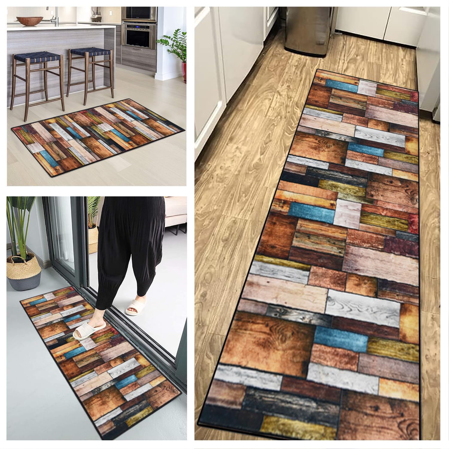 Tappeto da corridoio 60x250cm, tappeto a pelo corto lavabile con retro antiscivolo in gomma. Tappeto di alta qualità per ingresso, lavanderia e corridoio residenziale