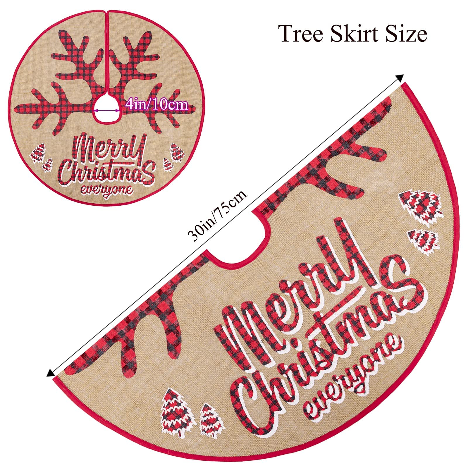 N&T NIETING Gonna Per Albero Di Natale In Juta 75 Cm – Con Fiocco Di Neve E Scritta Merry Christmas, Stile Country