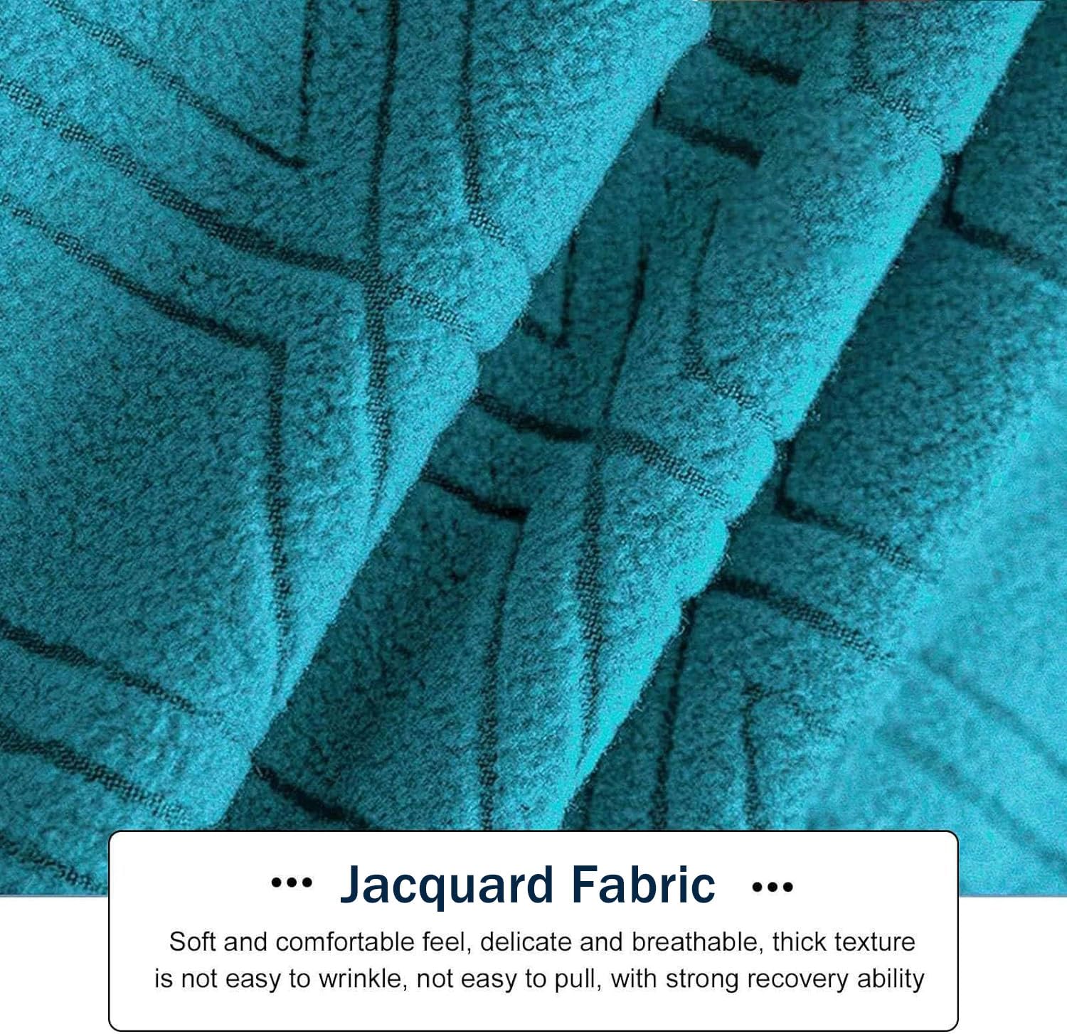 YOPOIY Fundas elásticas para sillas con respaldo curvado con faldón, fundas de silla de comedor de jacquard, fundas extraíbles lavables para decoración (verde oscuro, 4 piezas)