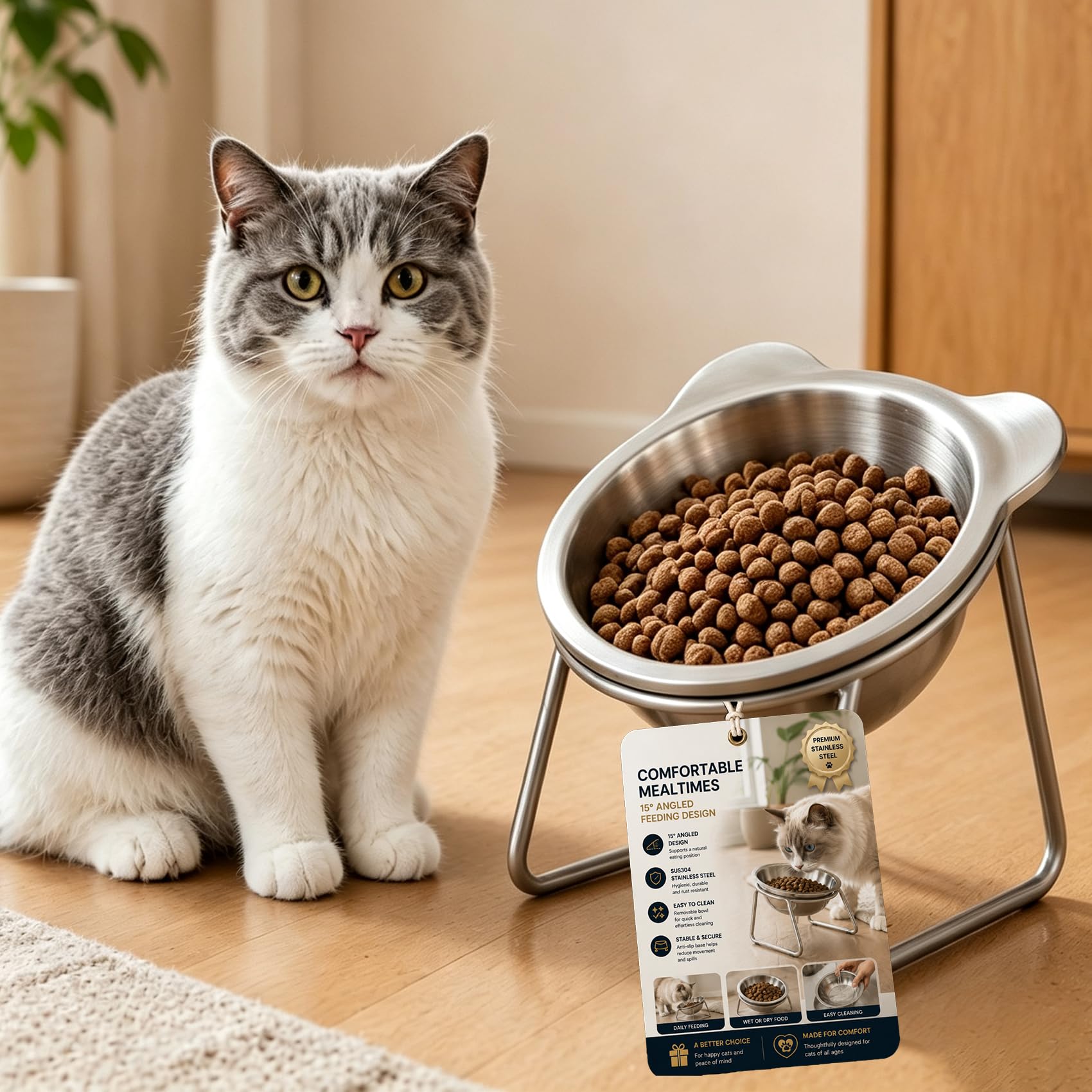 Navea Orthopaedic Feeding Bowl, 15° Angled Design for Reduces Neck Strain