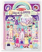 Melissa & Doug Day of Glamour Puffy Sticker Book: 196 Reusable Fashion Stickers, 10 Scene Pages, Mess-Free Travel Activity for Kids 4+