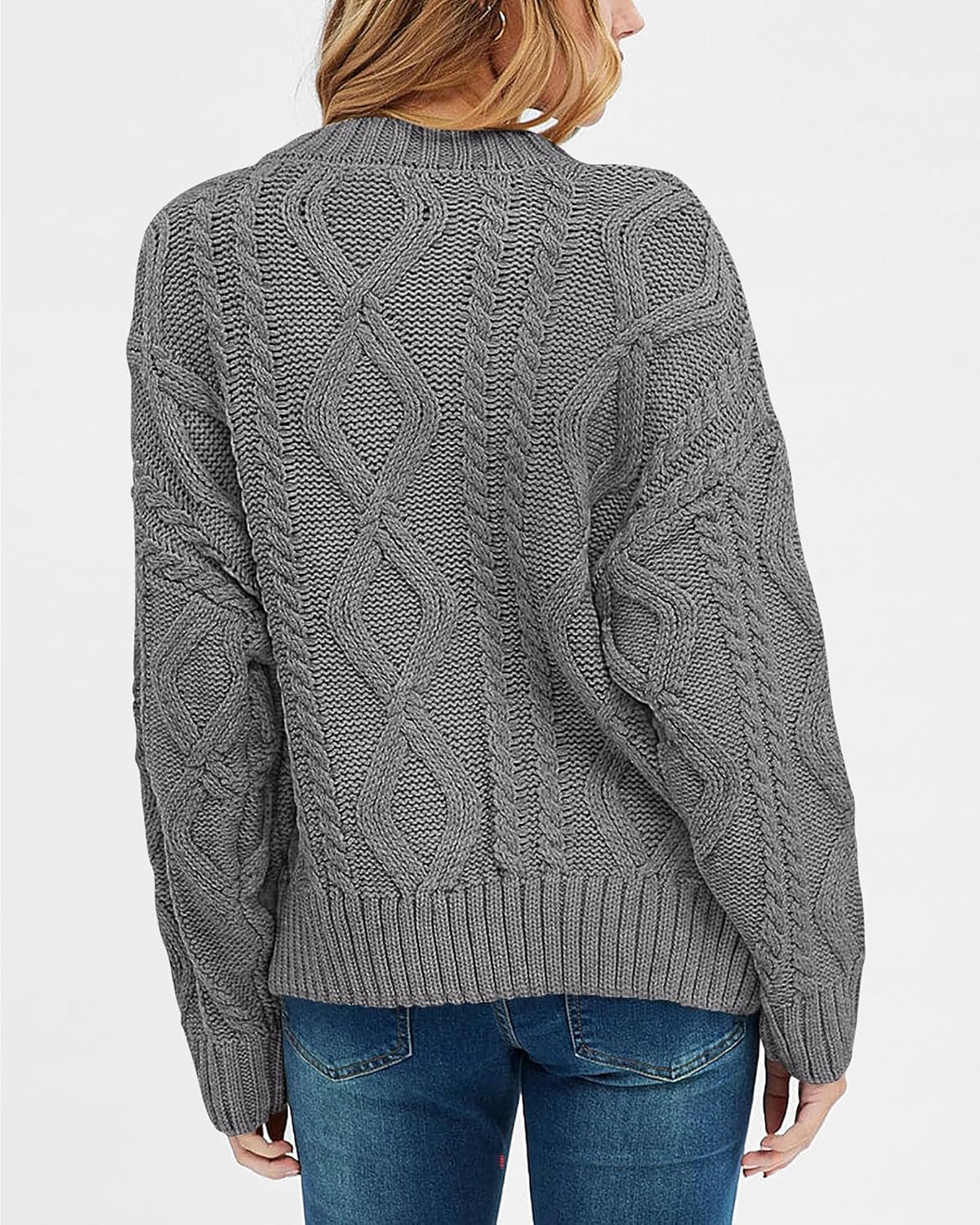 BTFBM Casual Women Long Sleeve Sweater 2026 Fall Ribbed Knit Pullover Loose Crewneck Cable Sweater Jumper Tops - Image 5