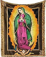 Vista 1 de Manta católica de 50 x 60 pulgadas, manta de Virgen de Guadalupe, ligera, suave, acogedora, cálida, forro polar, regalos temáticos de Nuestra Señora