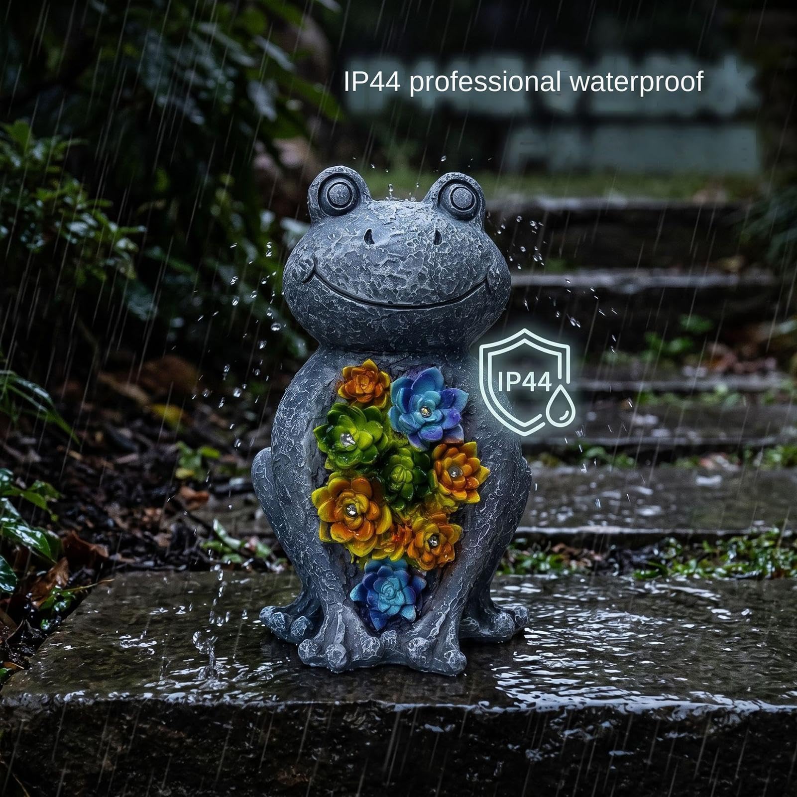 Solar Frogs - Statua da giardino solare | Simpatica statuetta decorativa