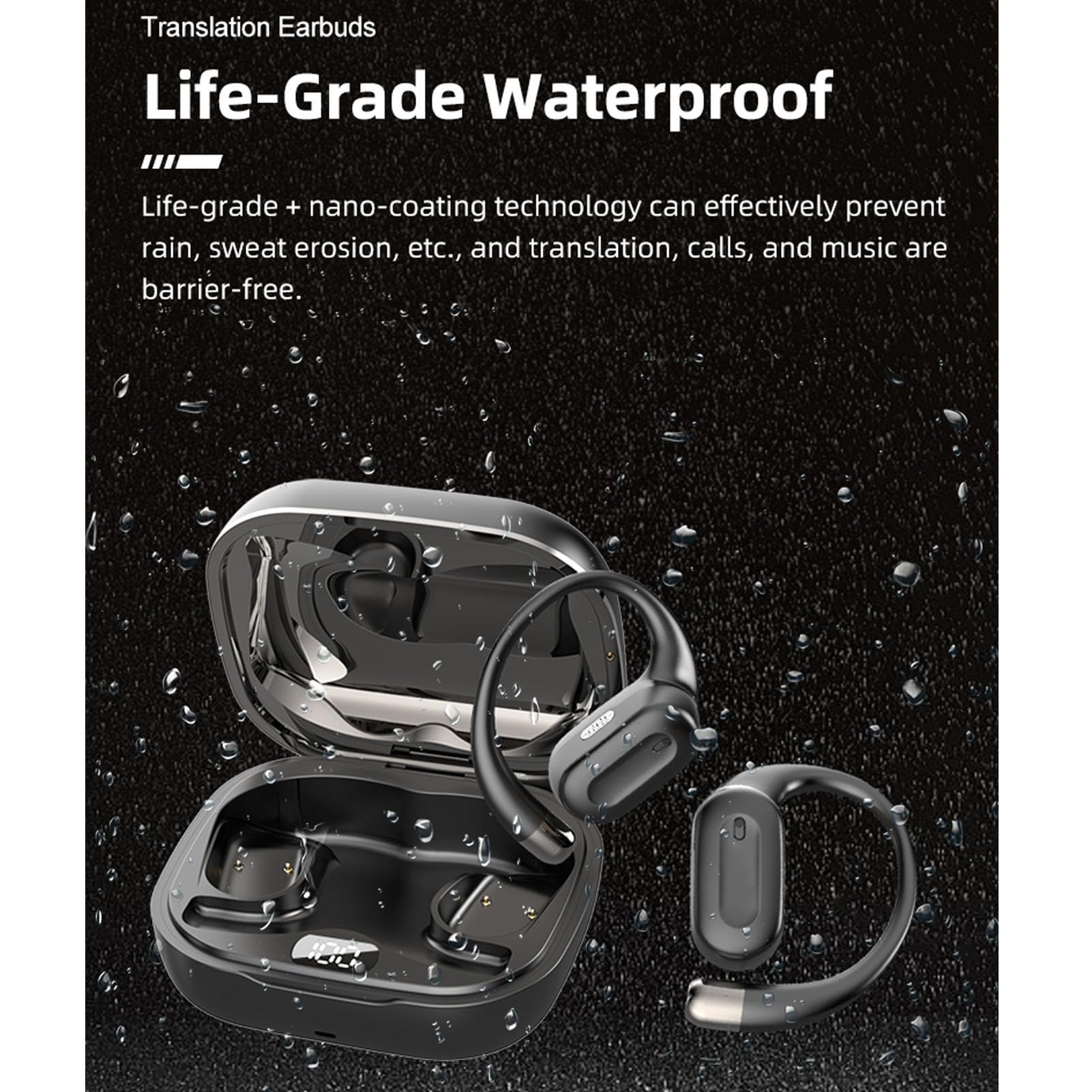 Vikye Translation Earphones, OWS Two, Way Real Time BT5.3 Translator Device with APP Supports 144 Languages - Image 2
