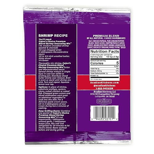 Miniatura 3 de Cajun's Choice - Condimento de camarones cajún, 0.3 onzas, mezcla picante de hierbas y especias para asar, saltear y hervir, añade sabor picante y