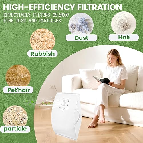 Miniatura 5 de Paquete de 10 bolsas de vacío de repuesto tipo QC HEPA 53292 compatibles con aspiradora Kenmore serie 200 400 600 700 800, reemplaza los números de