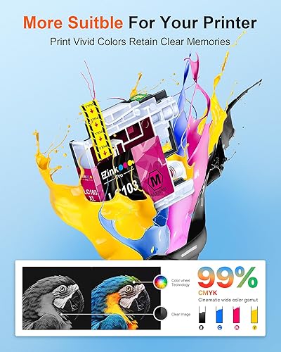 Miniatura 4 de E-Z Ink Pro LC103 LC103XL Cartucho de tinta compatible con Brother LC103 XL LC103XL LC101 LC103CL Cartuchos de tinta compatibles con MFC-J870DW