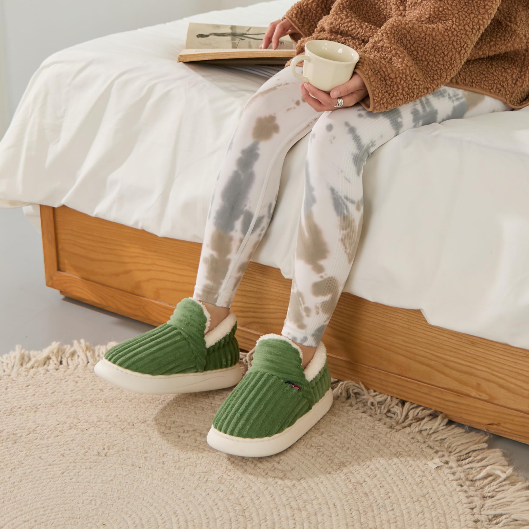 Donpapa Ciabatte Donna Uomo Invernali Pantofole Calde Peluche Chiuse Comode Memory foam Antiscivolo Inverno Scarpe