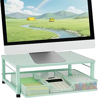 Small Laptop Stand for Desk, Monitor Stand Riser, Office Desk Accessorie...
