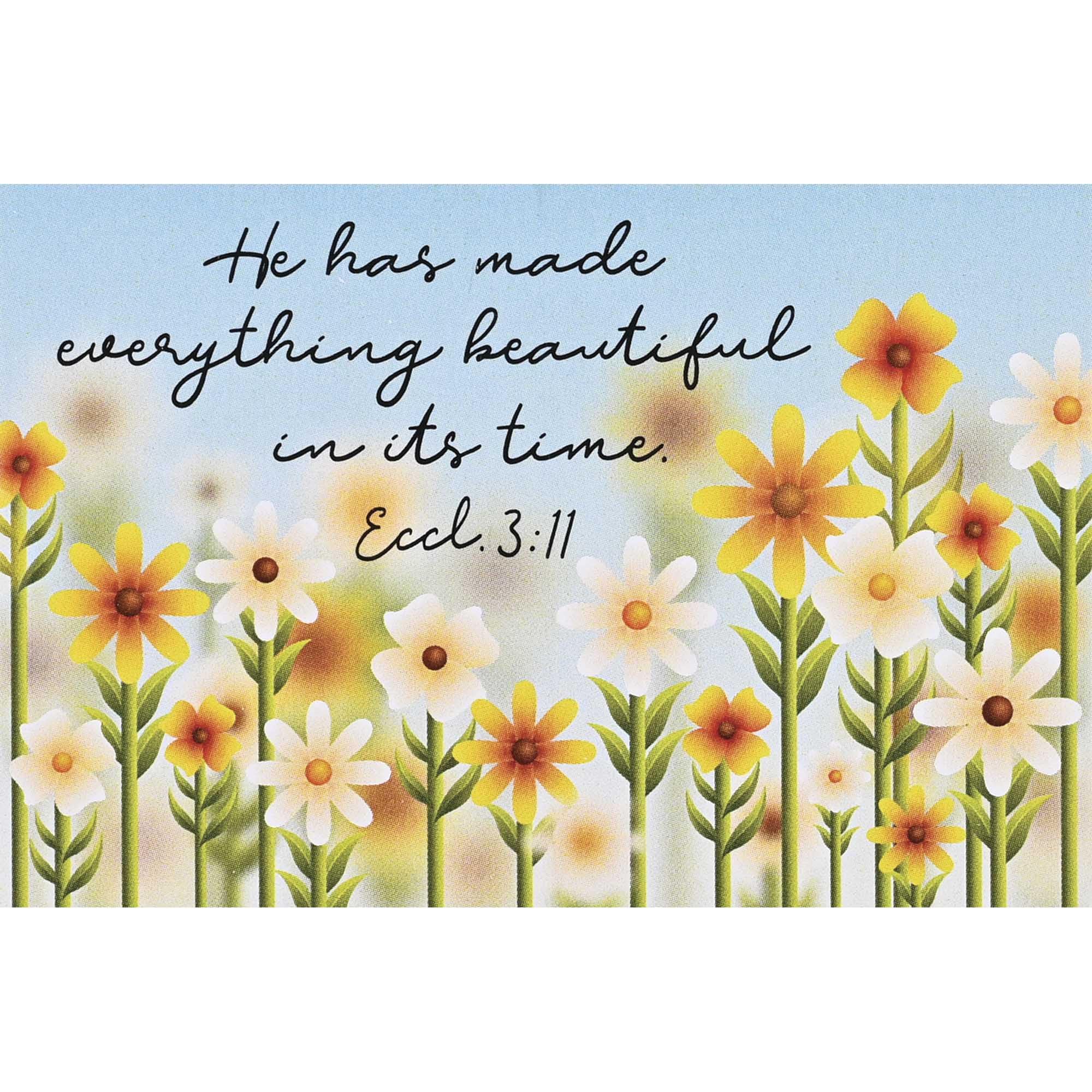 ons IBB-227 He Has Made Everything Beautiful in Its Time Orange and Blue 3 x 2 Paper Itty Bitty Blessings Card Bookmark, Pack of 24