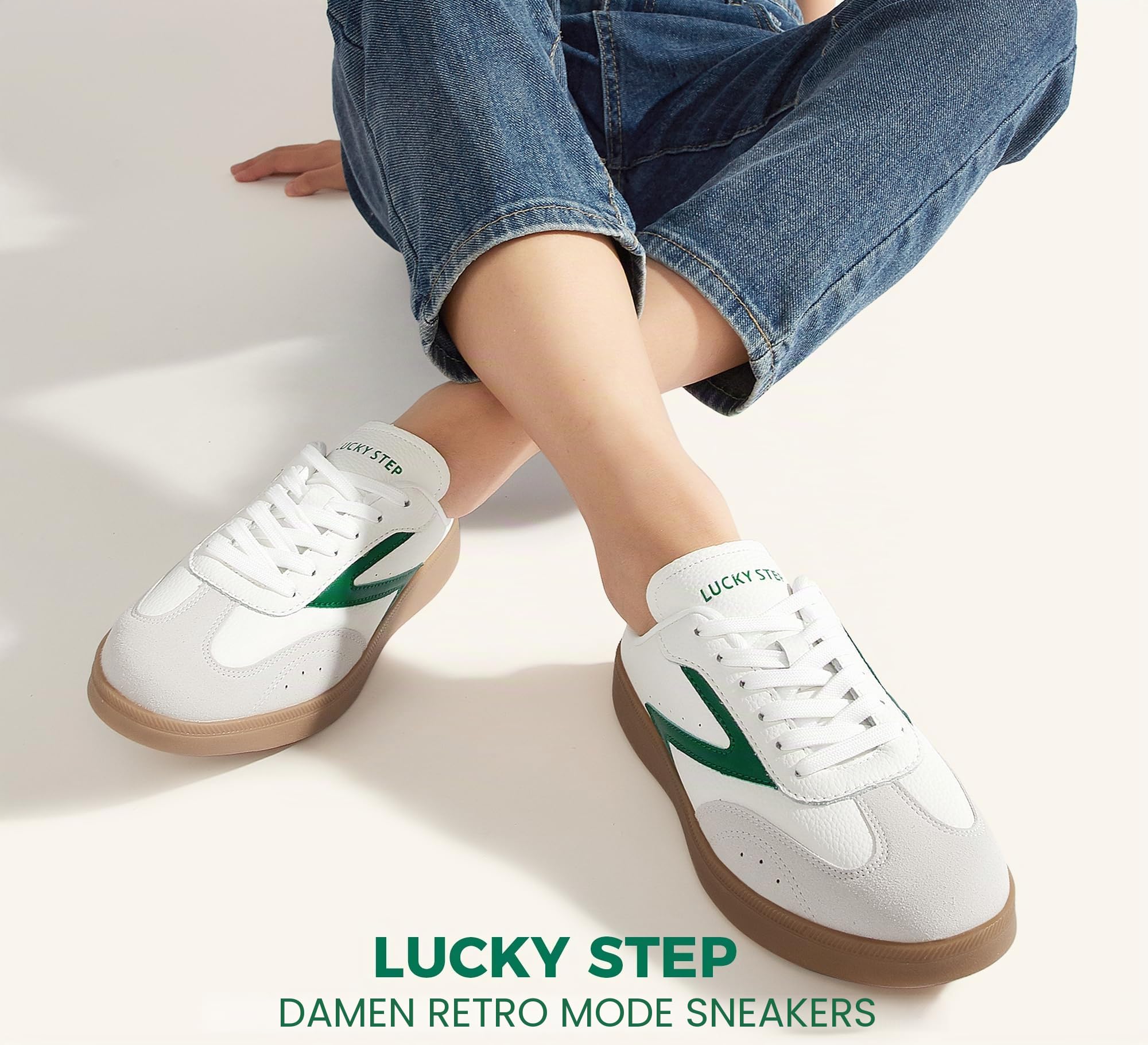LUCKY STEP Damen Mule-Sneakers im Retro-Design | Bequeme Slip-On Freizeitschuhe ohne Ferse mit Winter-Ausstattung | Ideal für Stadt, Alltag & entspanntes Walken