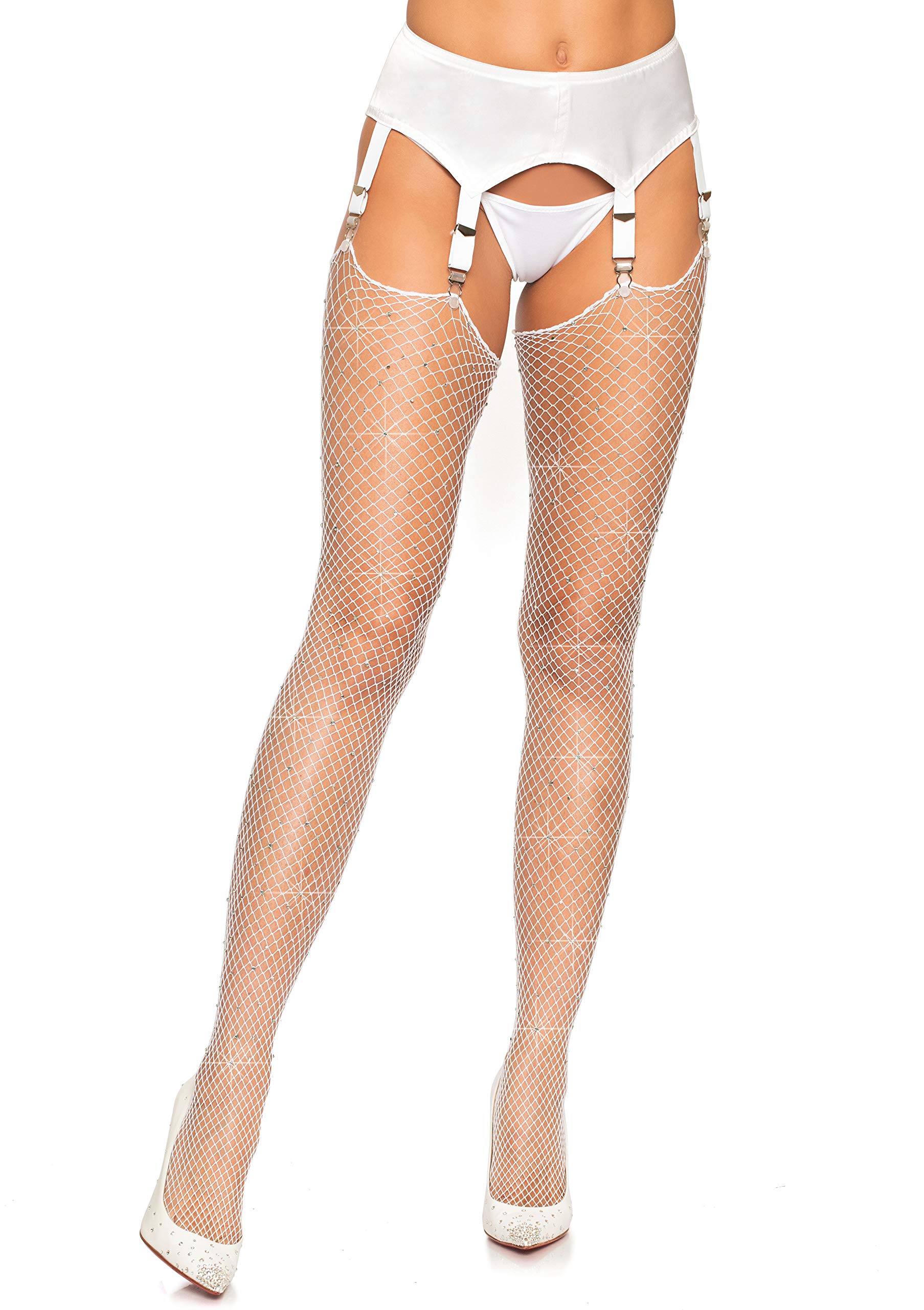 Leg Avenue Pończochy Kobiety Rhinestone Fishnet Stockings