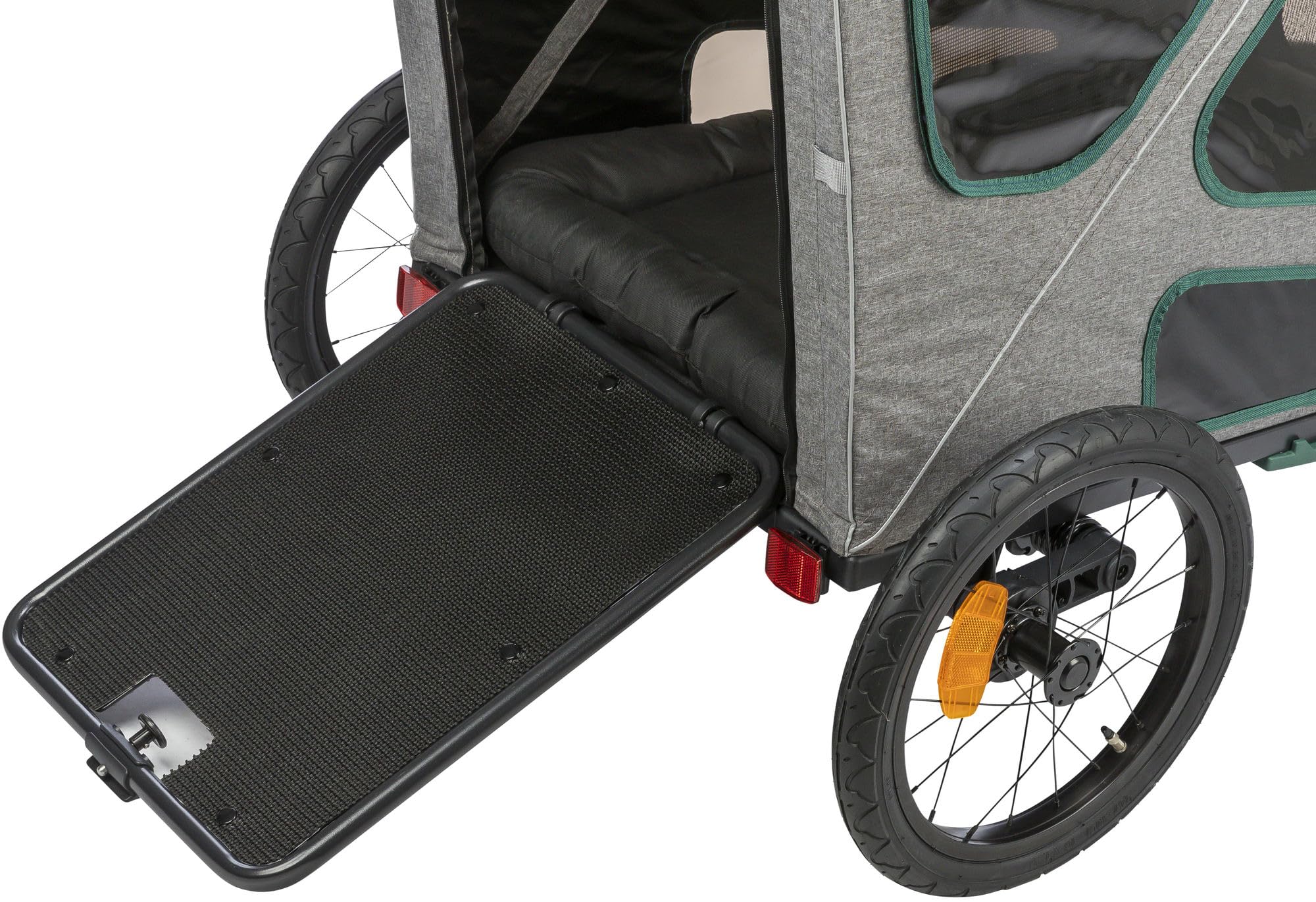 TRIXIE "Rimorchio per Bicicletta, L: 80 × 103 × 98/147 cm, Grigio/Salvia fino a 45 kg - 12804