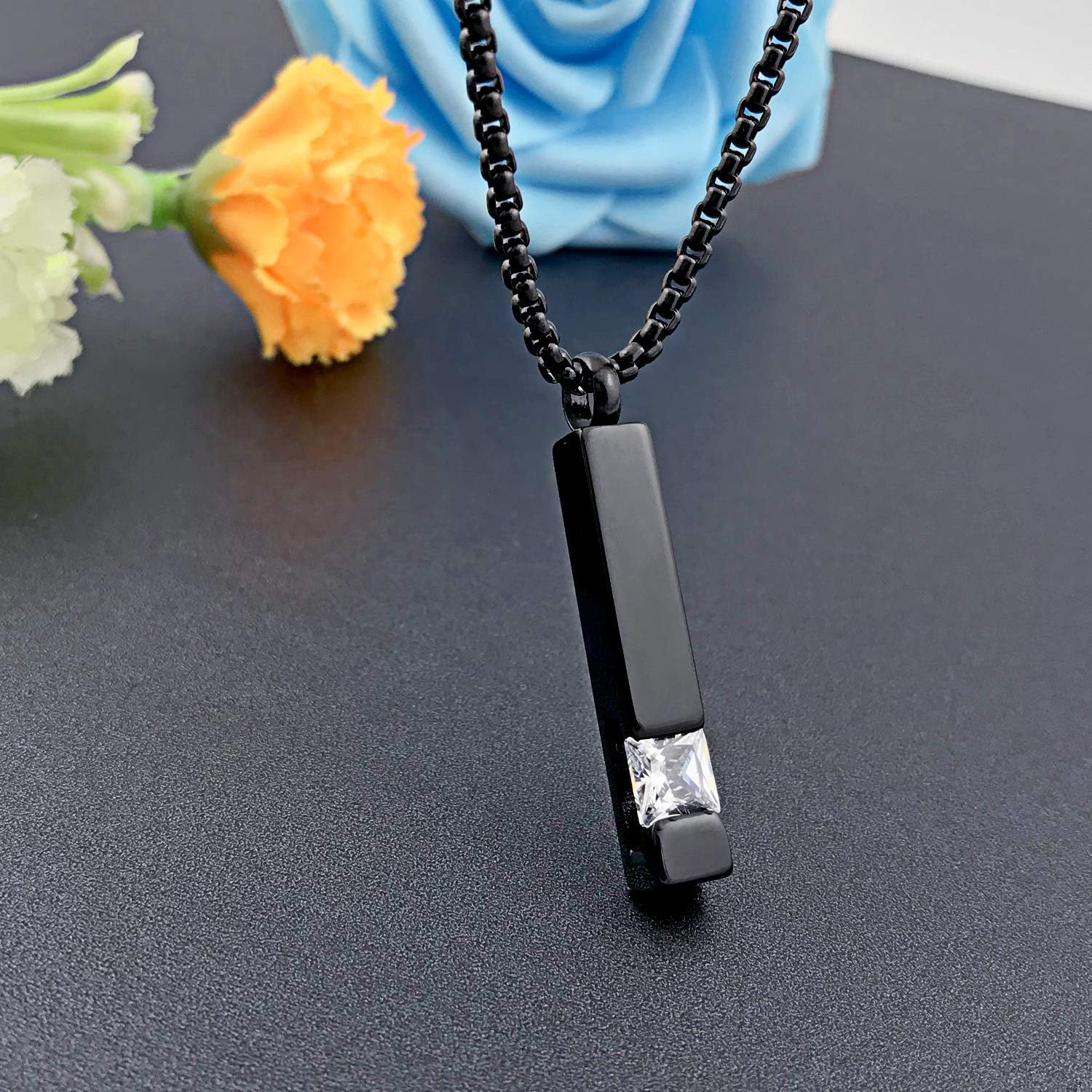 YOUFENG Urn Necklaces for Ashes Birthstone Cube Urns for Human Ashes Memorial Cremation Urn Locket Keepsake Ashes Jewelry - Image 3