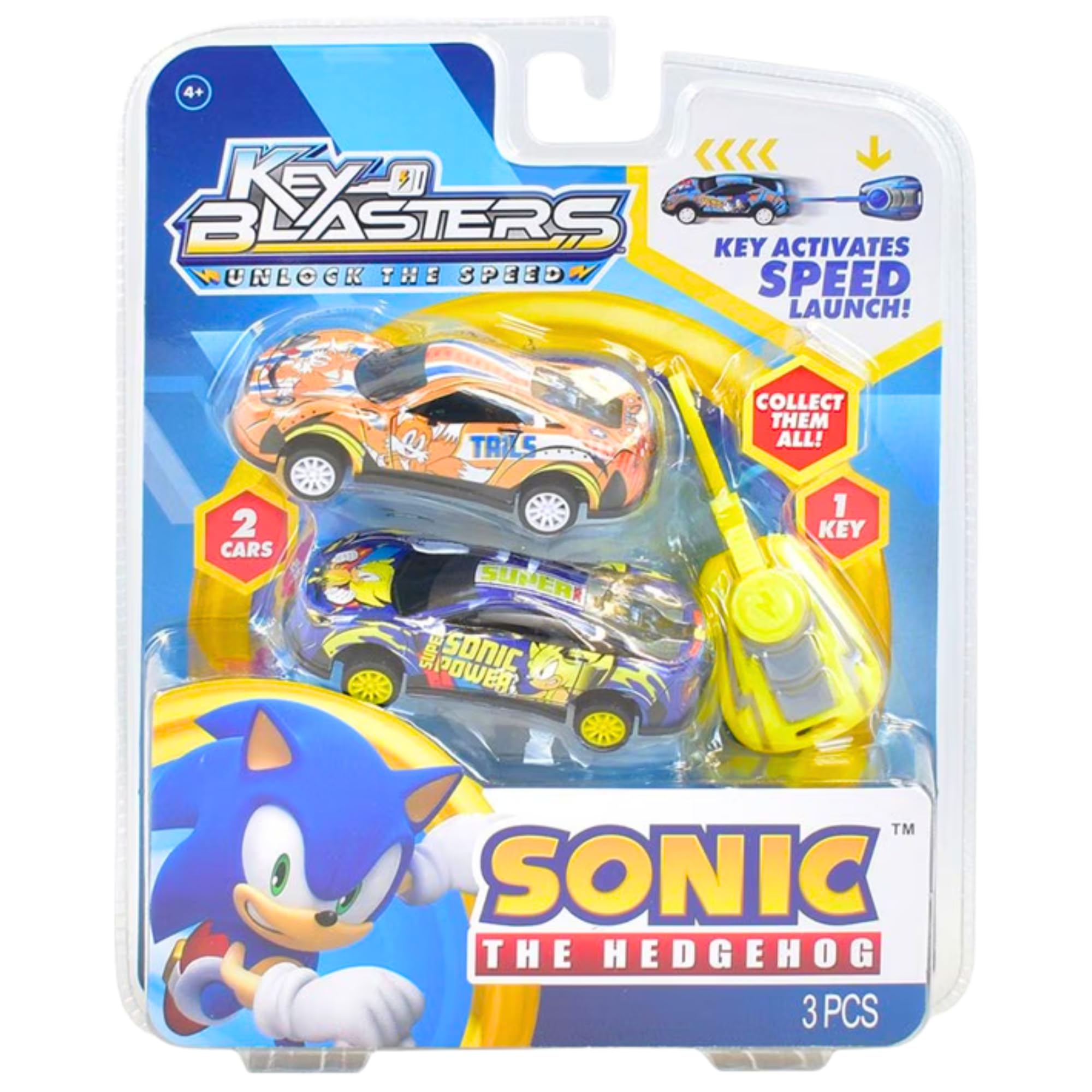 Sonic the Hedgehog Character Car Launcher Blaster Twin Packs Complete Set of All 3, Sonic, Super Sonic, Tails, Shadow - Image 2