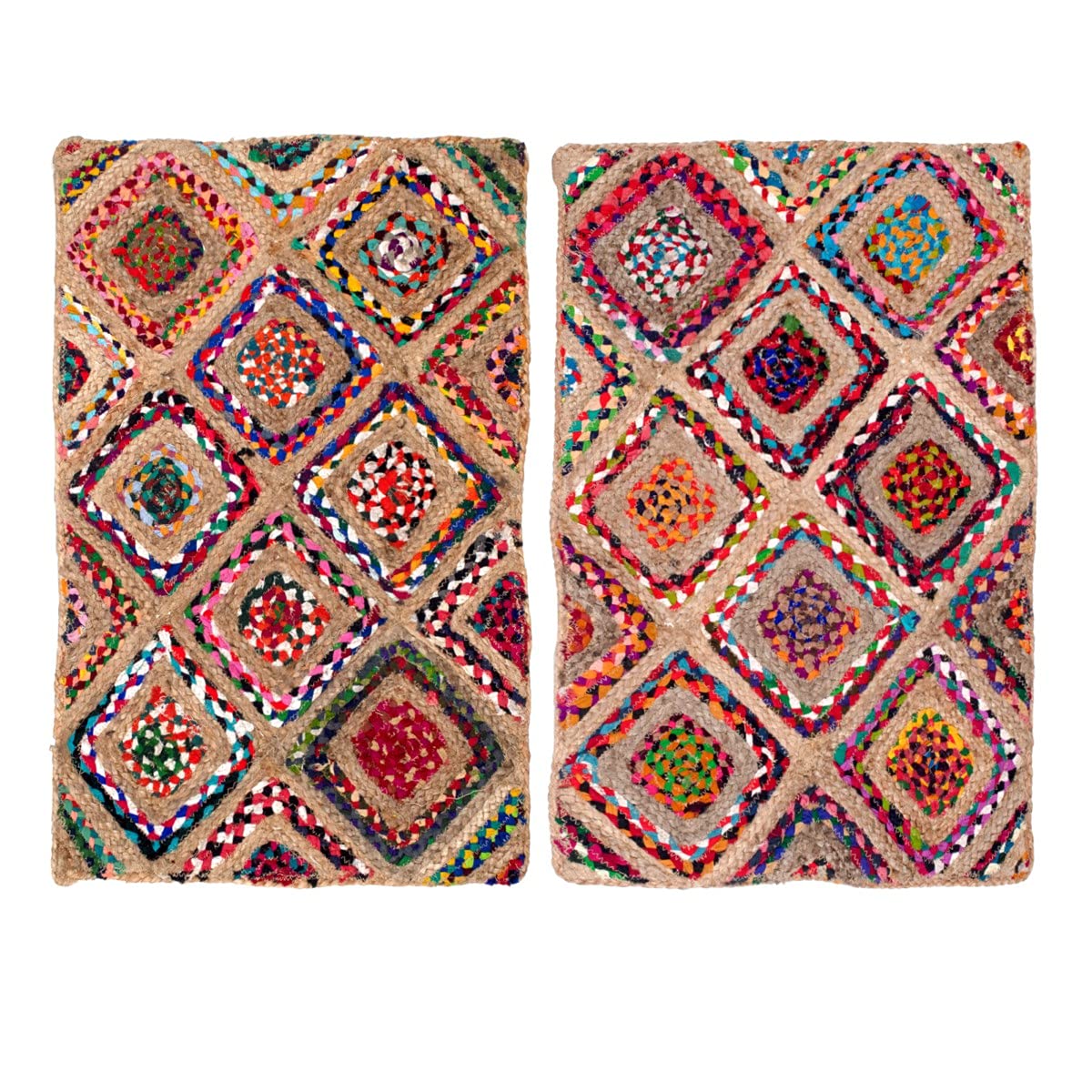 Tapis multicolore 90 x 60 cm petit tapis de cuisine rectangulaire tissé
