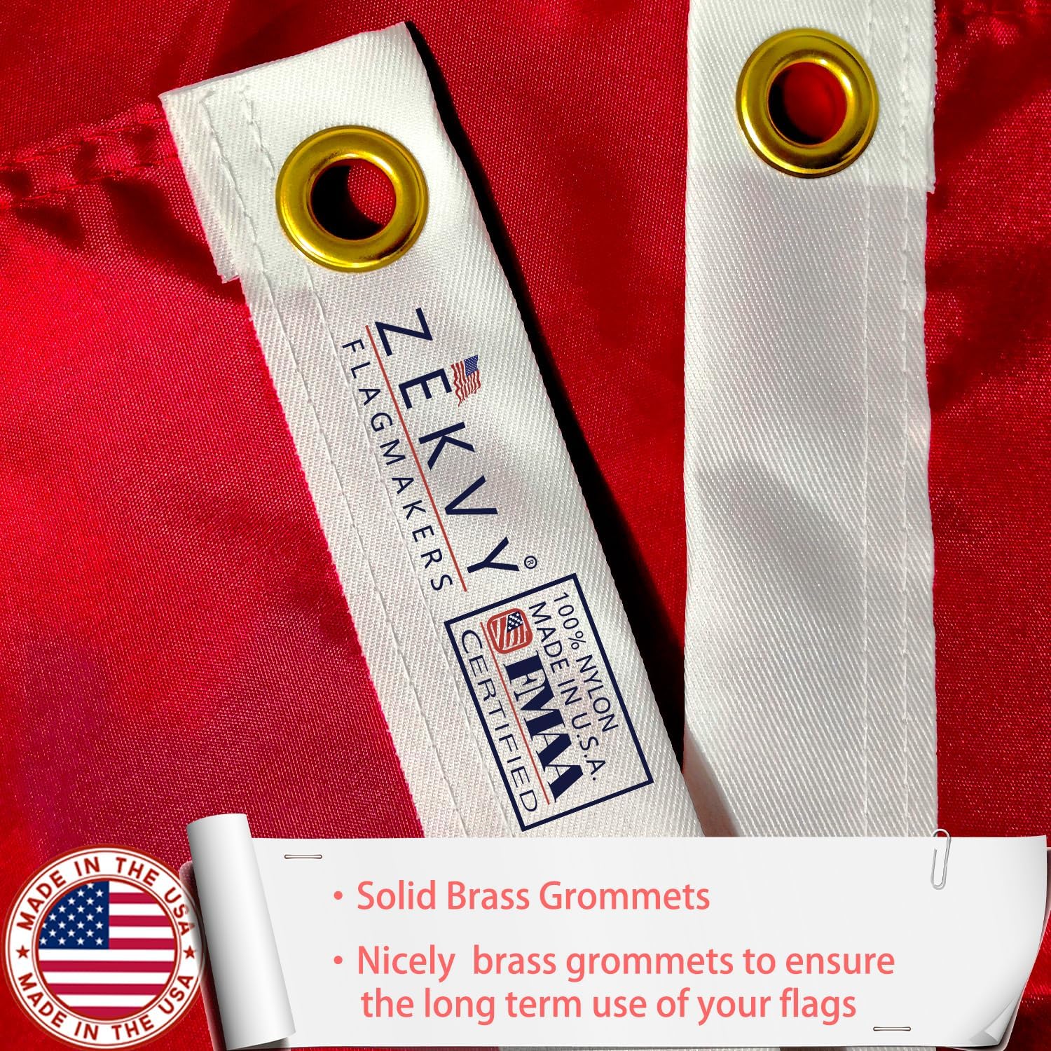 Embroidered Tennessee Flag 3x5 Outdoor Made in USA - Double Sided Heavy Duty Vivid Color TN State Flags with 2 Brass Grommet