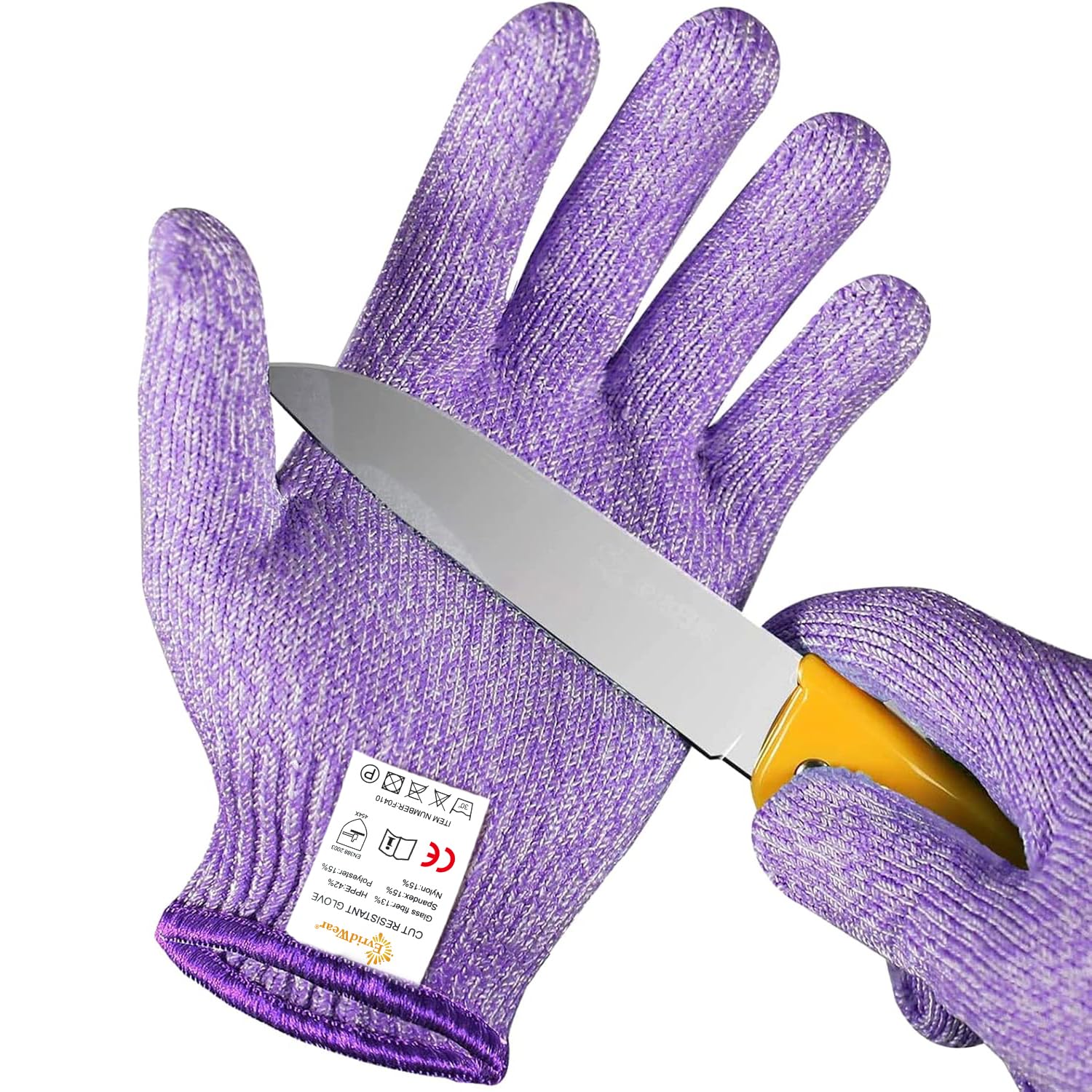 Evridwear Cut Resistant Gloves for Kids 7-9 Years, Level 5 Protection Cutting Gloves Food Grade for Cooking, Whittling, Wood Carving, Gardening and DIY