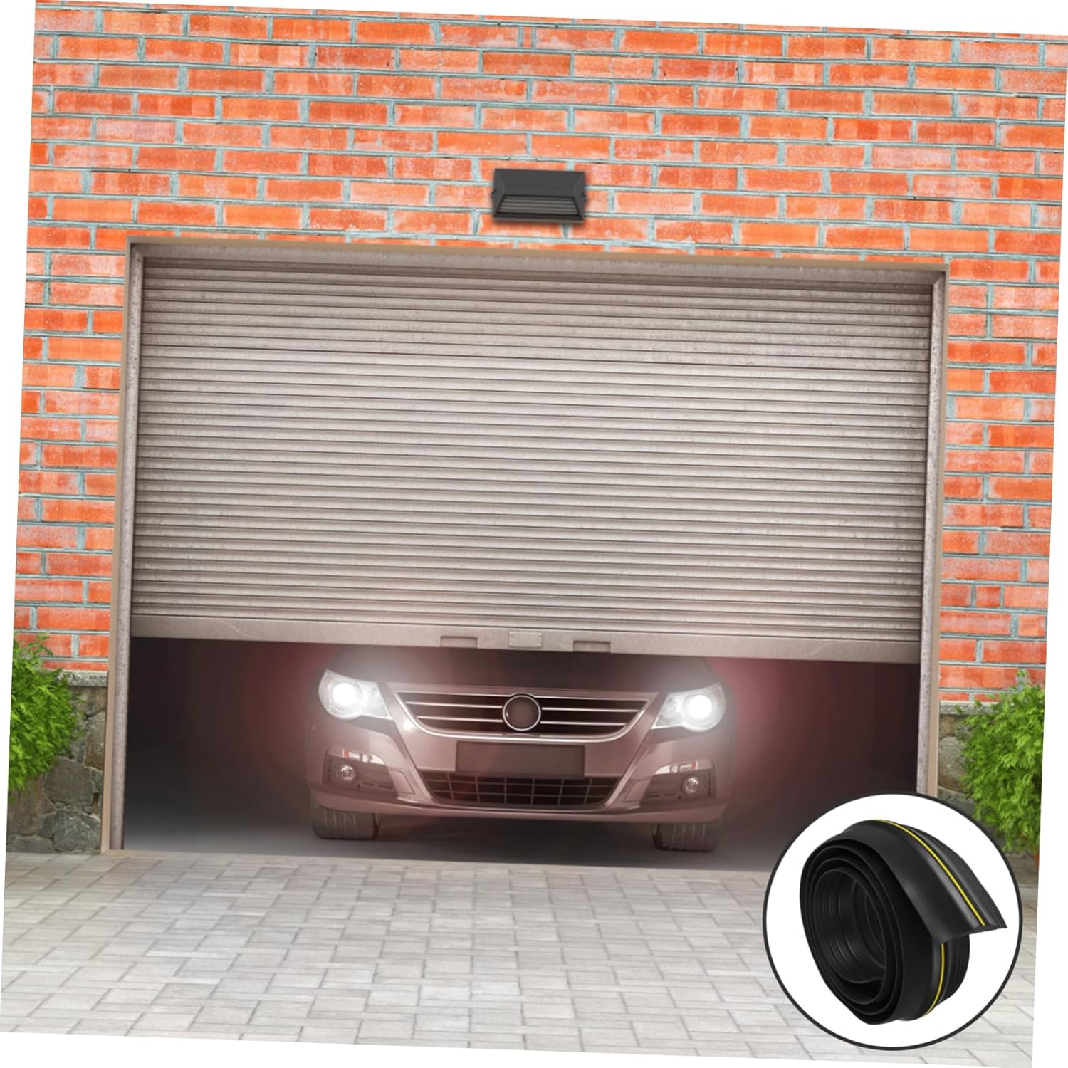 Gatuida Rubber Garage Door Bottom Seal Strip Meters Flexible Weatherproof Garage Floor Seal for Gap Protection and Draft Prevention