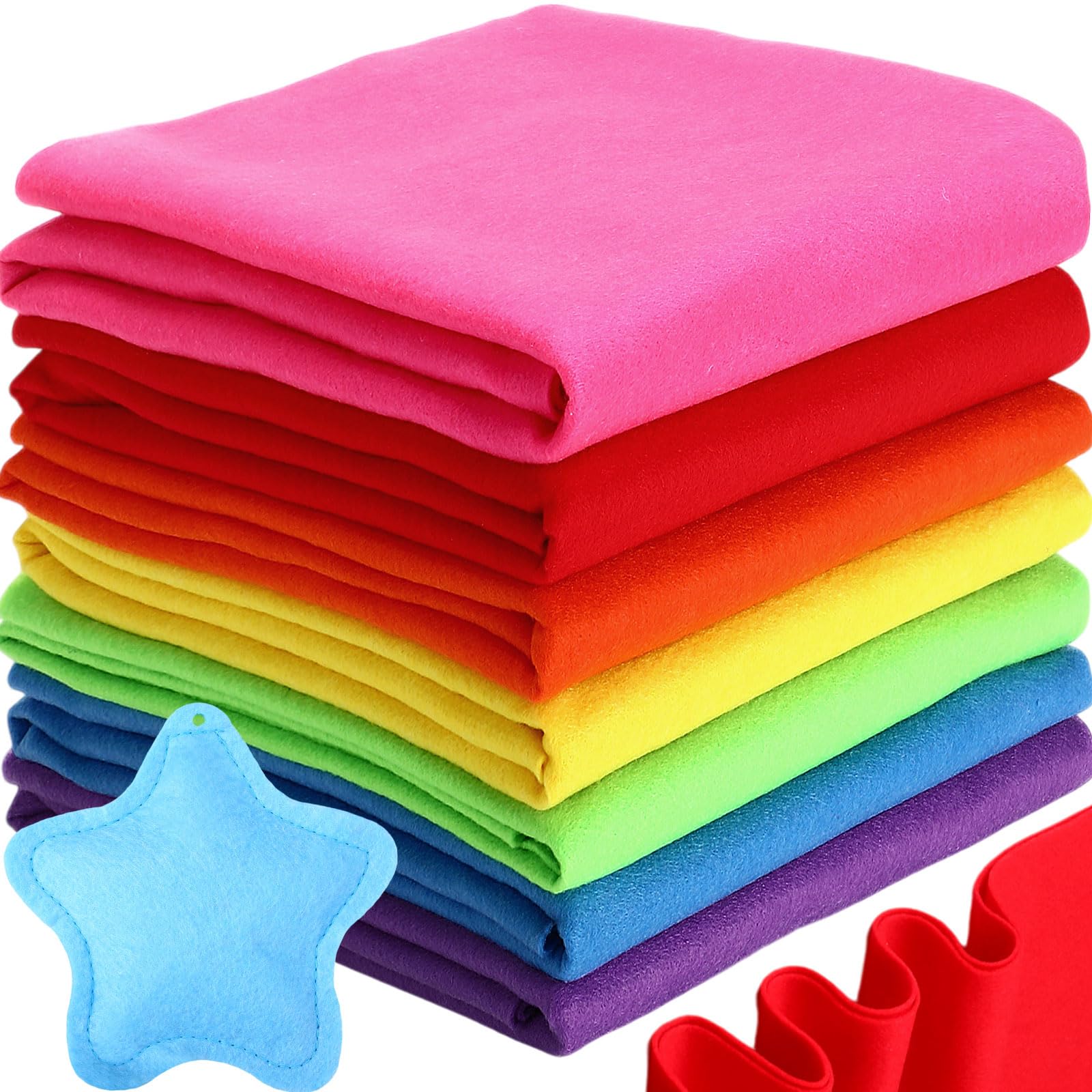 Peryiter 7 Rolls Felt Fabric 36" X 36"(1 Square Yard) 1.6mm Large Fabric Sheets Soft Craft Felt by The Yard for Sewing DIY Art Craft Project Decorations(Rainbow Series)