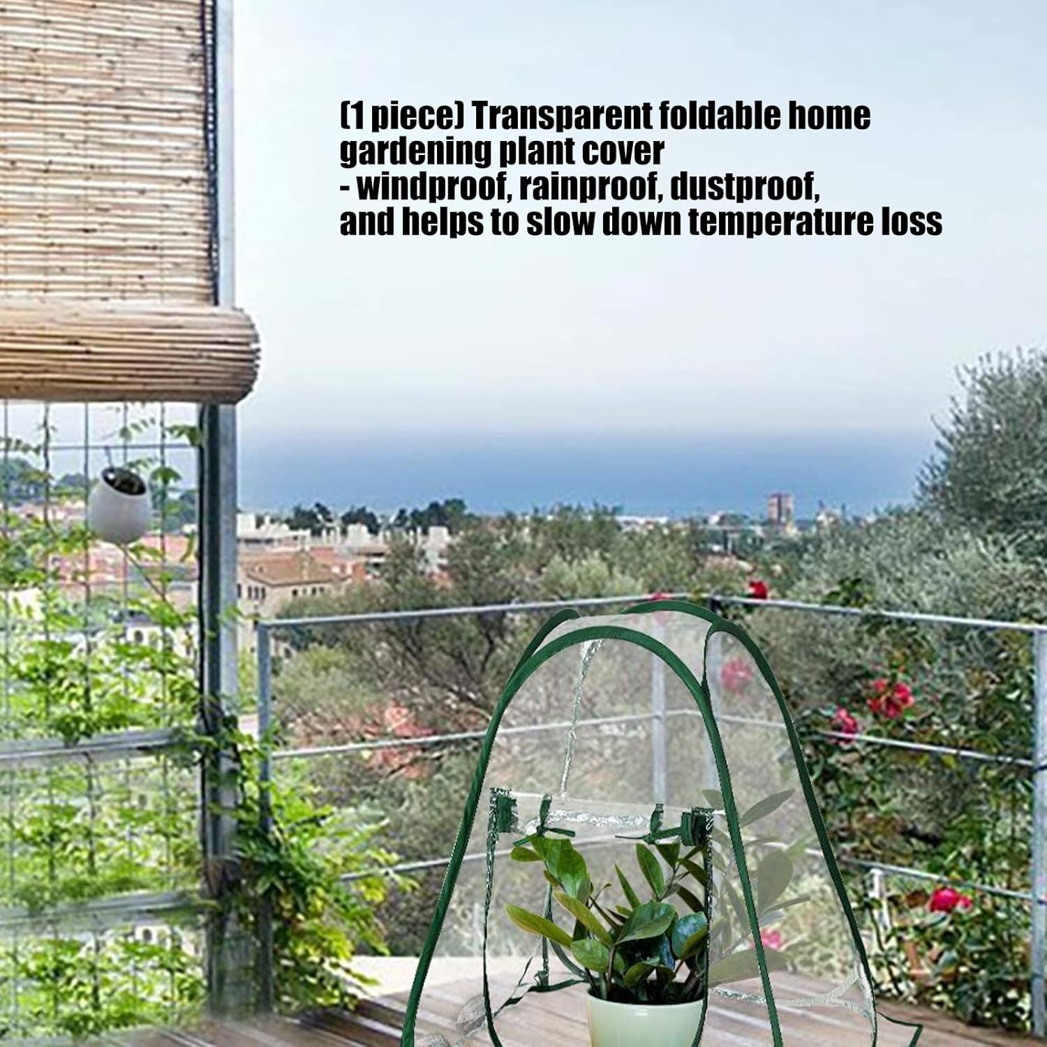 ordinarYone Portable Foldable Transparents Greenhouse Cover For Plant Cold Weather Protecti With Meshes And Reinforced Base