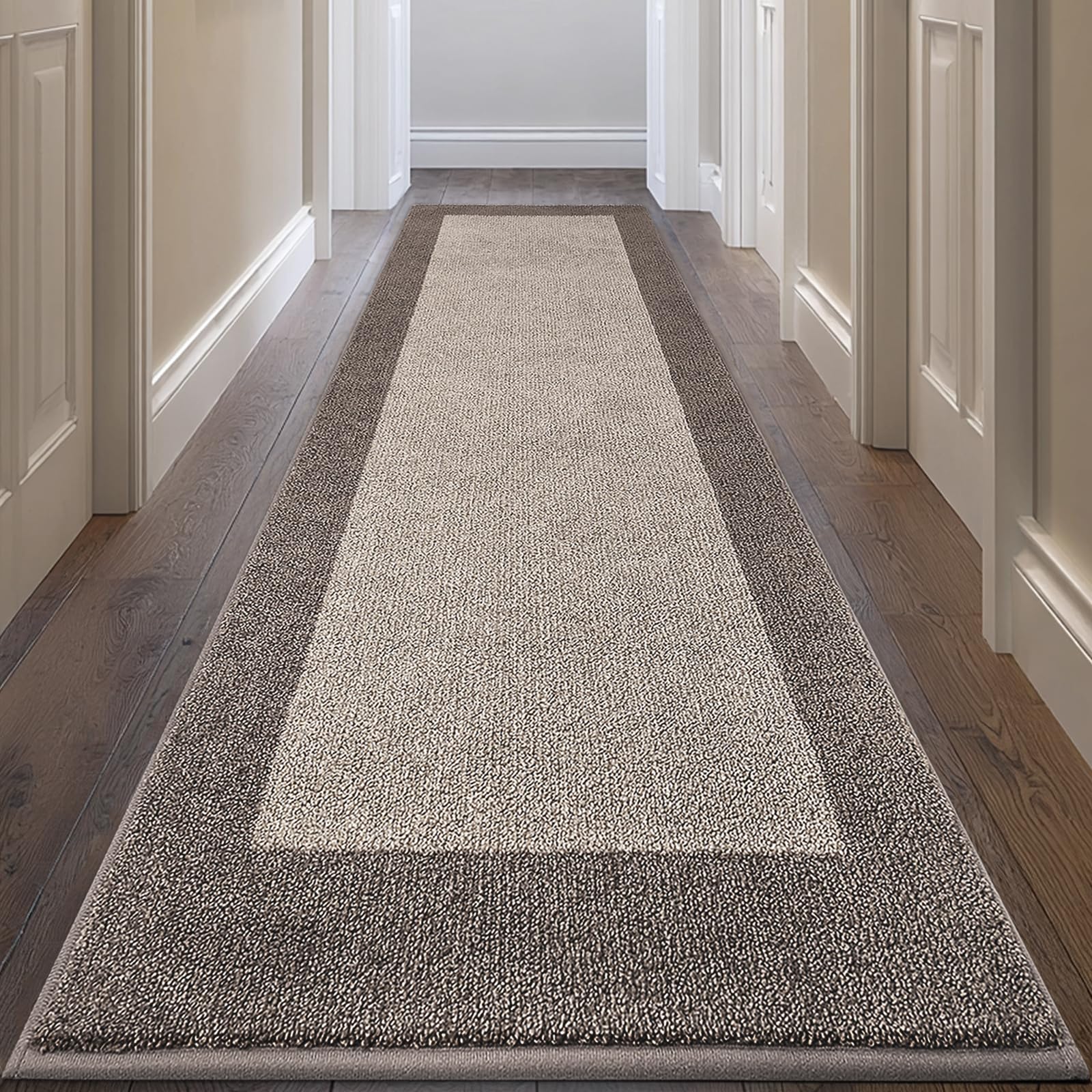 DOMUSTEX Machine Washable Kitchen Rug 32" x 84", Non Slip Kitchen Mat for Floor, Absorbent Entrance Runner Rug for Bedroom, Hallway, Bathroom, Door (